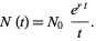  N(t)=N_0(e^(rt))/t. 