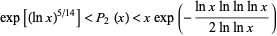  exp[(lnx)^(5/14)]<P_2(x)<xexp(-(lnxlnlnlnx)/(2lnlnx)) 