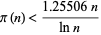  pi(n)<(1.25506n)/(lnn) 