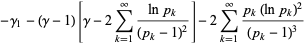 -gamma_1-(gamma-1)[gamma-2sum_(k=1)^(infty)(lnp_k)/((p_k-1)^2)]-2sum_(k=1)^(infty)(p_k(lnp_k)^2)/((p_k-1)^3)