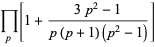 product_(p)[1+(3p^2-1)/(p(p+1)(p^2-1))]