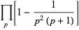 product_(p)[1-1/(p^2(p+1))]