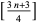 [(3n+3)/4]