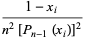 (1-x_i)/(n^2[P_(n-1)(x_i)]^2)