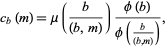  c_b(m)=mu(b/((b,m)))(phi(b))/(phi(b/((b,m)))), 