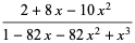 (2+8x-10x^2)/(1-82x-82x^2+x^3)