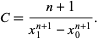  C=(n+1)/(x_1^(n+1)-x_0^(n+1)). 