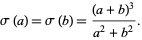  sigma(a)=sigma(b)=((a+b)^3)/(a^2+b^2). 