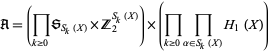  A=(product_(k>=0)S_(S_k(X))×Z_2^(S_k(X)))×(product_(k>=0)product_(alpha in S_k(X))H_1(X)) 