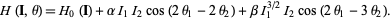  H(I,theta)=H_0(I)+alphaI_1I_2cos(2theta_1-2theta_2)+betaI_1^(3/2)I_2cos(2theta_1-3theta_2). 