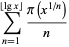 sum_(n=1)^(|_lgx_|)(pi(x^(1/n)))/n