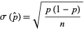 sigma(p^^)=sqrt((p(1-p))/n)