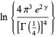 ln{(4pi^3e^(2gamma))/([Gamma(1/4)]^4)}