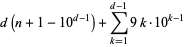 d(n+1-10^(d-1))+sum_(k=1)^(d-1)9k·10^(k-1)