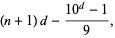 (n+1)d-(10^d-1)/9,