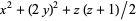 x^2+(2y)^2+z(z+1)/2