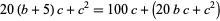  20(b+5)c+c^2=100c+(20bc+c^2) 