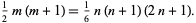  1/2m(m+1)=1/6n(n+1)(2n+1). 