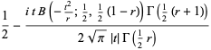 1/2-(itB(-(t^2)/r;1/2,1/2(1-r))Gamma(1/2(r+1)))/(2sqrt(pi)|t|Gamma(1/2r))