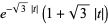 e^(-sqrt(3)|t|)(1+sqrt(3)|t|)