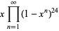 xproduct_(n=1)^(infty)(1-x^n)^(24)