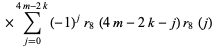  ×sum_(j=0)^(4m-2k)(-1)^jr_8(4m-2k-j)r_8(j)  