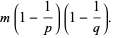 m(1-1/p)(1-1/q).