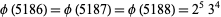  phi(5186)=phi(5187)=phi(5188)=2^53^4 