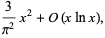 3/(pi^2)x^2+O(xlnx),