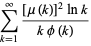 sum_(k=1)^(infty)([mu(k)]^2lnk)/(kphi(k))