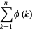 sum_(k=1)^(n)phi(k)