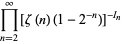 product_(n=2)^(infty)[zeta(n)(1-2^(-n))]^(-I_n)