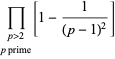 product_(p>2; p prime)[1-1/((p-1)^2)]