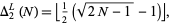  Delta_2^L(N)=|_1/2(sqrt(2N-1)-1)_|, 