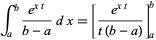 int_a^b(e^(xt))/(b-a)dx=[(e^(xt))/(t(b-a))]_a^b