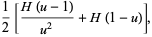 1/2[(H(u-1))/(u^2)+H(1-u)],