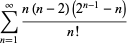 sum_(n=1)^(infty)(n(n-2)(2^(n-1)-n))/(n!)