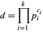  d=product_(i=1)^kp_i^(c_i) 