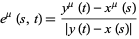  e^mu(s,t)=(y^mu(t)-x^mu(s))/(|y(t)-x(s)|) 