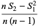 (nS_2-S_1^2)/(n(n-1))