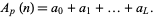  A_p(n)=a_0+a_1+...+a_L. 