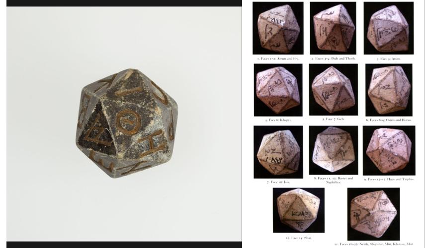 Ancient Egyptian icosahedral dice.