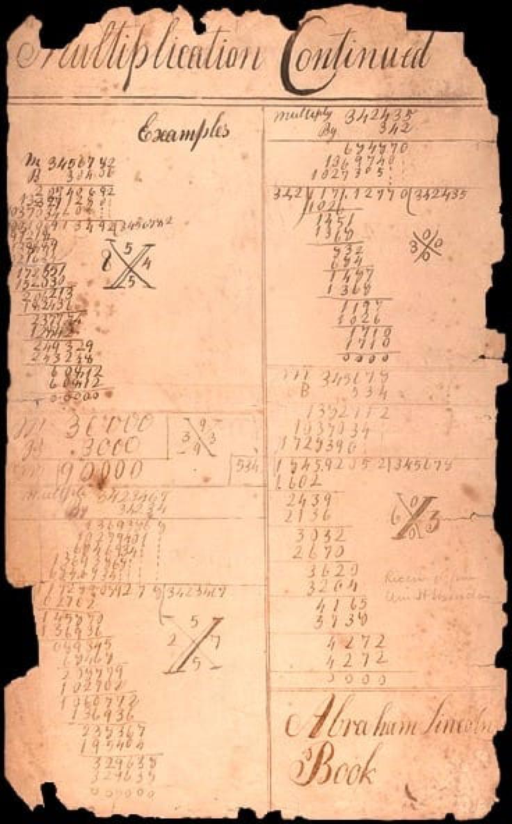 A page from Abraham Lincoln's cyphering book, Plimpton 089.001, Rare Book and Manuscript Library, Columbia University