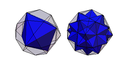Five octahedra inscribed in an icosidodecahedron