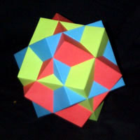 Paper sculpture of the cube 3-compound