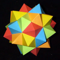 Paper sculpture of the octahedron 5-compound