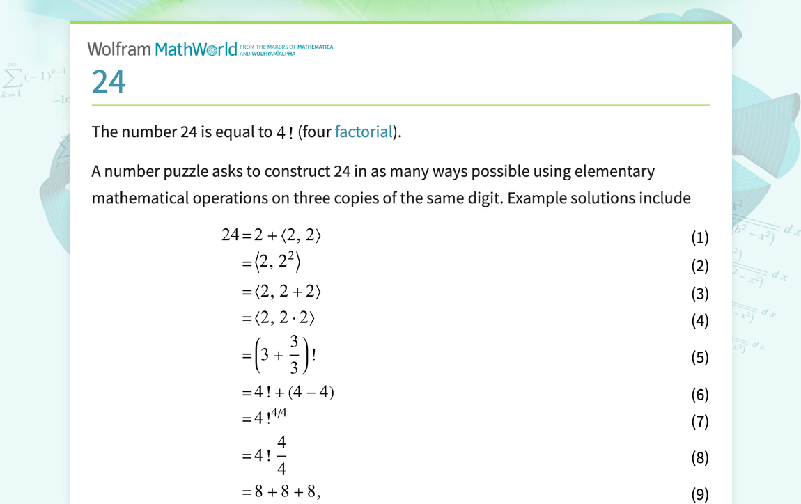 24 -- from Wolfram MathWorld