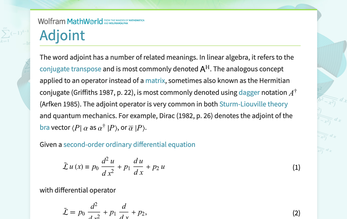 Adjoint -- from Wolfram MathWorld