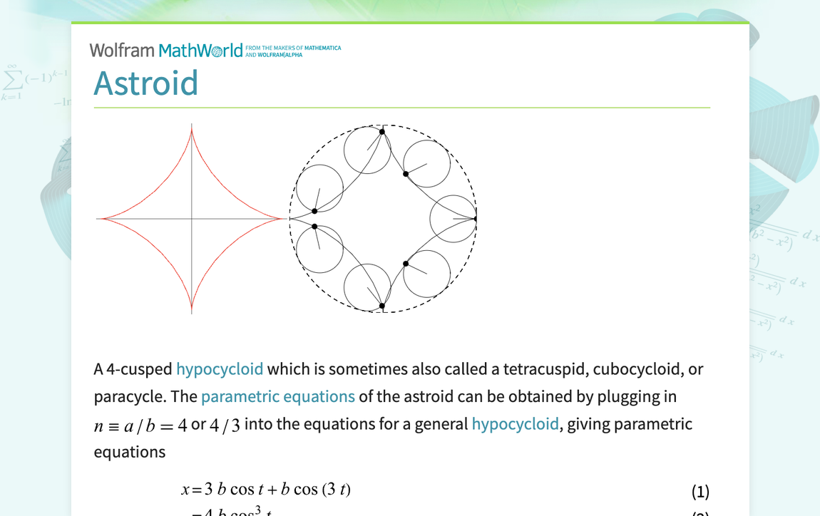 Astroid -- from Wolfram MathWorld
