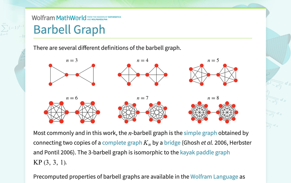 Barbell Graph -- from Wolfram MathWorld
